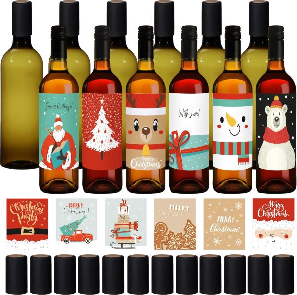 Maxcheck Plastic Wine Bottles Christmas Set Green Cute Size-0