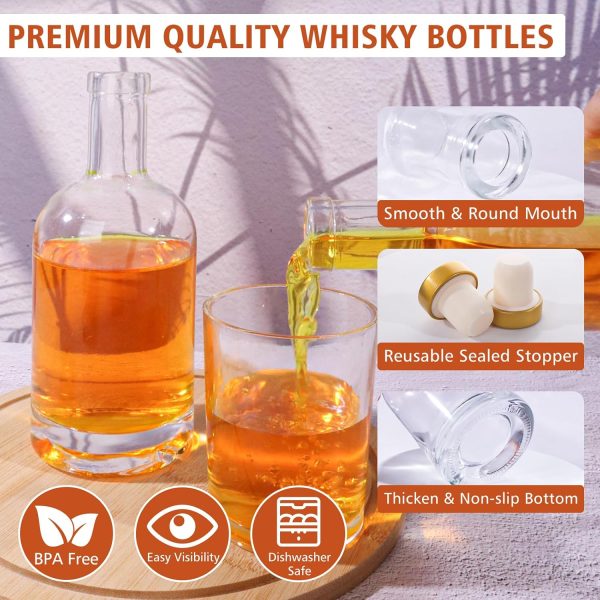 Gold Caps Glass Liquor Bottles HINGWAH 12oz-2