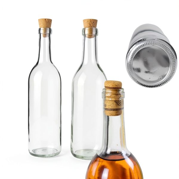 FastRack Wine Bottles 750ml Cork Finish Clear Glass-2