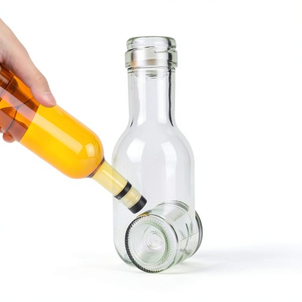 HINGWAH Glass Wine Bottles Leak Proof Reusable 8 Pack-2