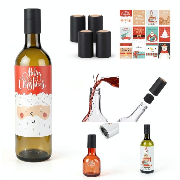 Maxcheck Plastic Wine Bottles Christmas Set Green Cute Size-2