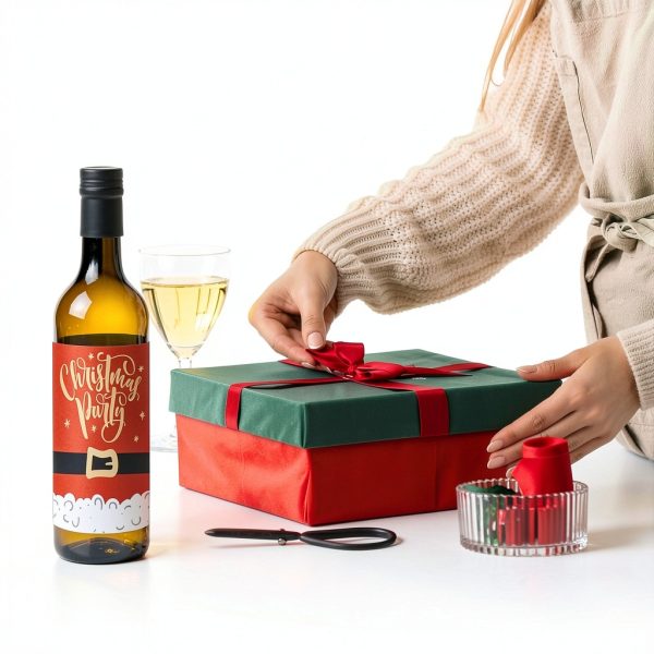 Maxcheck Plastic Wine Bottles Christmas Set Green Cute Size-5