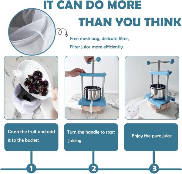 SQUEEZE master Fruit Press Stainless Steel Manual Portable-5