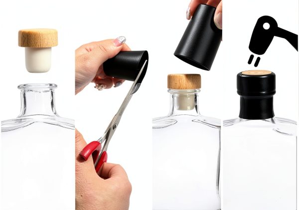Coloch Glass Wine Bottles 6 Pack Square Design Reusable-5