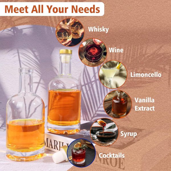 Gold Caps Glass Liquor Bottles HINGWAH 12oz-4