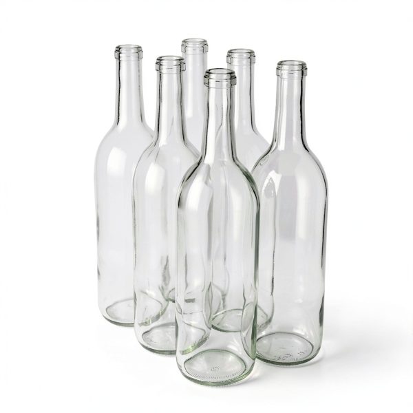 FastRack Wine Bottles 750ml Cork Finish Clear Glass-0
