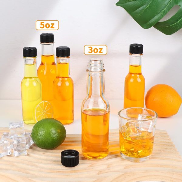GUANENA 3oz Hot Sauce Bottles Black Caps 35 Pack-4