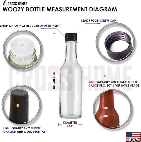 Cross 5oz Glass Woozy Bottles Commercial Grade BPA Free-2