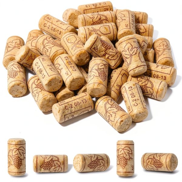 Impnit Wood Wine Corks Leakproof Seal 20 Pack Cylindrical-0