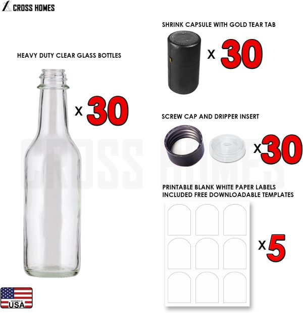 Cross 5oz Glass Woozy Bottles Commercial Grade BPA Free-1