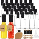 GUANENA 3oz Hot Sauce Bottles Black Caps 35 Pack-0