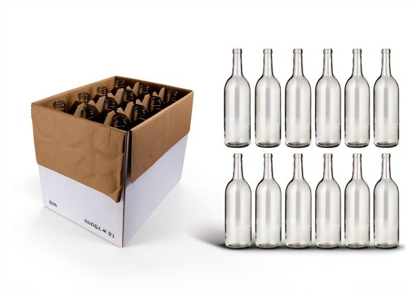 FastRack Clear Glass Wine Bottles 750ml Bordeaux-1