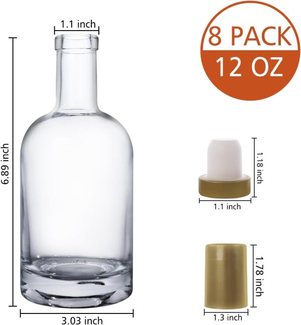 Gold Caps Glass Liquor Bottles HINGWAH 12oz-1