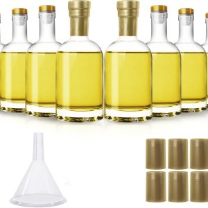 Gold Caps Glass Liquor Bottles HINGWAH 12oz-0