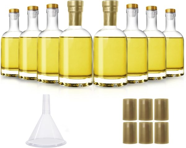 Gold Caps Glass Liquor Bottles HINGWAH 12oz-0