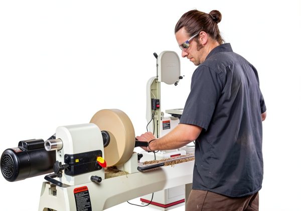 WMH Tool Group Benchtop Lathe JWL-1440VS White 1HP Speed 360°-7
