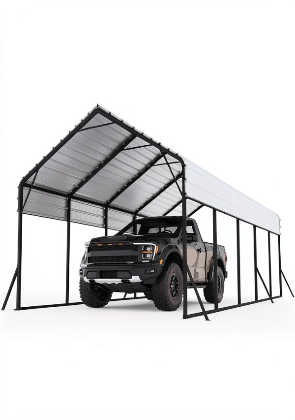 Oversized Metal Carport GarveeLife 13x26 ft Steel Heavy‑Duty White-3