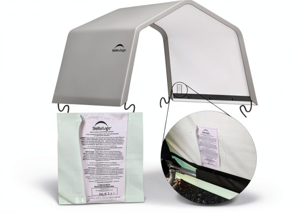 Shed-in-a-Box 10x10x8 ft Replacement Cover Kit Round 7 oz Gray-5