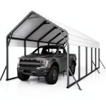Oversized Metal Carport GarveeLife 13x26 ft Steel Heavy‑Duty White-0