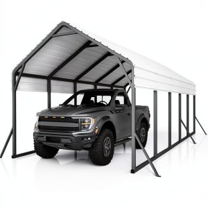 Oversized Metal Carport GarveeLife 13x26 ft Steel Heavy‑Duty White-0