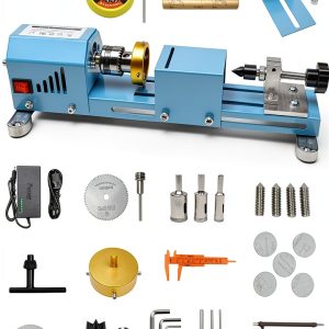 ONETUON Mini Wood Lathe 24V 96W 7 Speed Multi-Purpose with Accessories-0