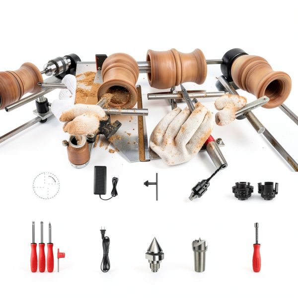 Mini Wood Lathe ArtyMaster WM101A-Plus 24V 96W Benchtop with Tool Kit-4