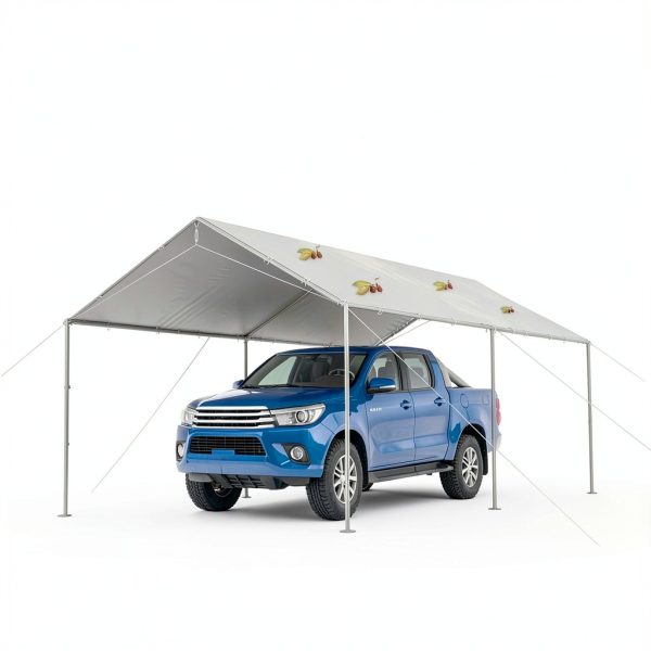 Carport Replacement Tarp by Quictent 10x20 ft Gray Roof Cover with-7
