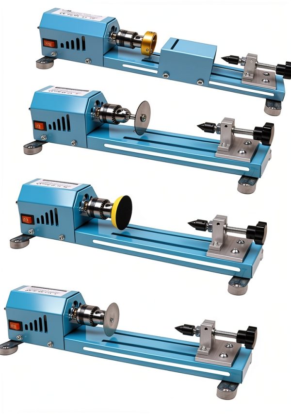 ONETUON Mini Wood Lathe 24V 96W 7 Speed Multi-Purpose with Accessories-1