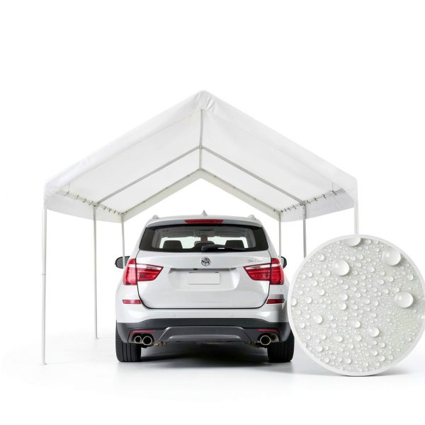 Carport Replacement Canopy 10x20 BenefitUSA White Waterproof PE Tarp-4