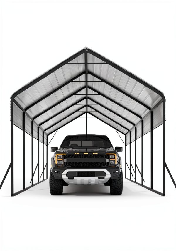 Oversized Metal Carport GarveeLife 13x26 ft Steel Heavy‑Duty White-4