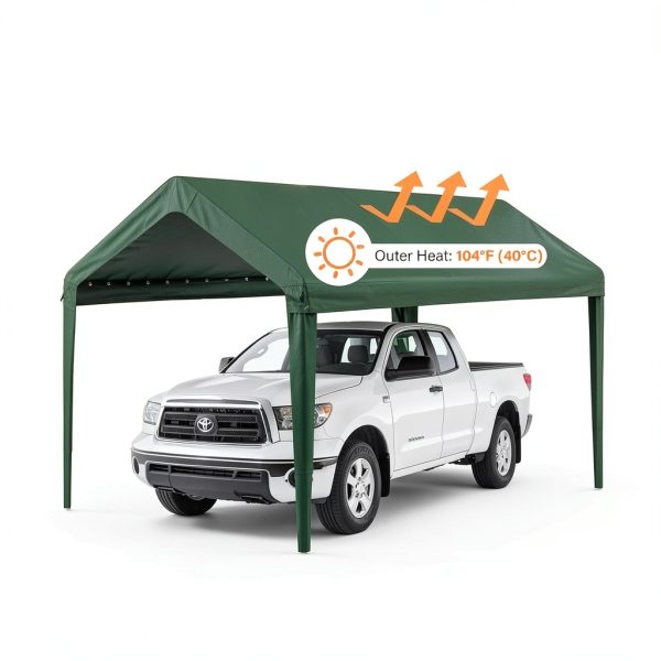 Canopy Replacement Cover GOTRUTH Carport 800D Oxford Waterproof Green-3