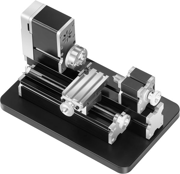 VEVOR Didactical Mini Metal Lathe Machine, 2.76 x 5.12 in, 36W Power Metal Lathe, 20,000 RPM Speed, with 3-jaw Chuck, Aluminum Alloy Handwheel, for Processing Precision Parts Soft Metals Wood Plastics-8