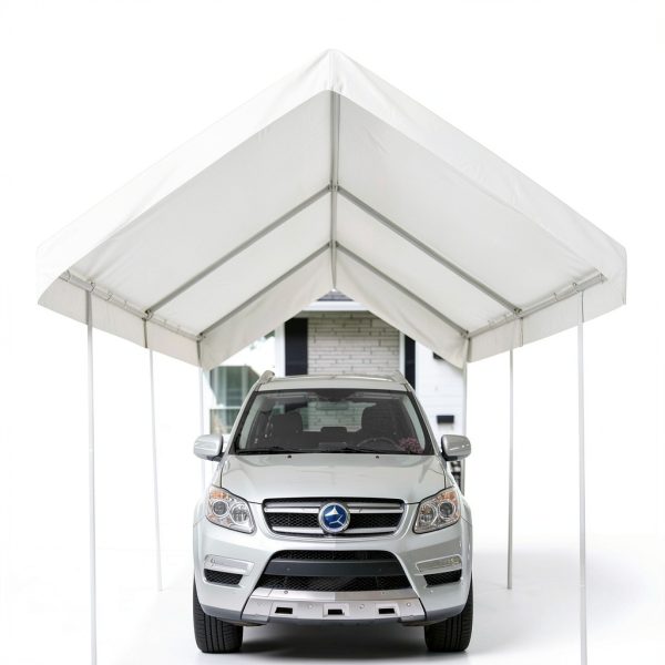 Carport Replacement Canopy 10x20 BenefitUSA White Waterproof PE Tarp-5