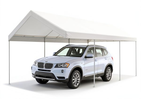 Carport Replacement Canopy 10x20 BenefitUSA White Waterproof PE Tarp-0