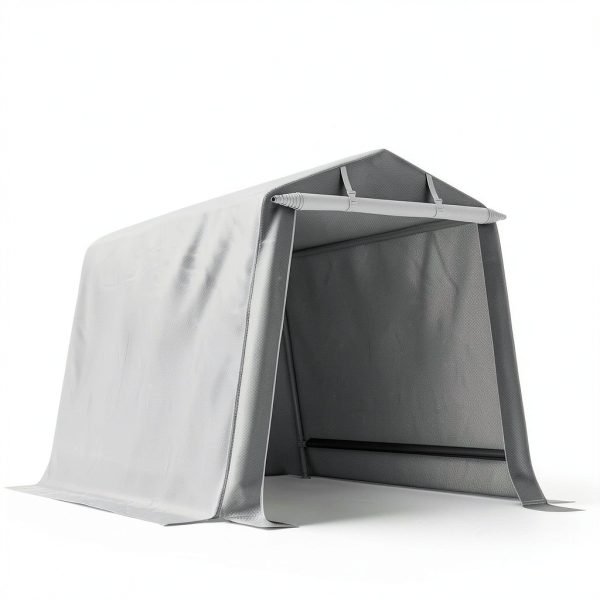 Shintenchi 6x6ft Outdoor Portable Storage Shelter Roll-up Zipper Door-2