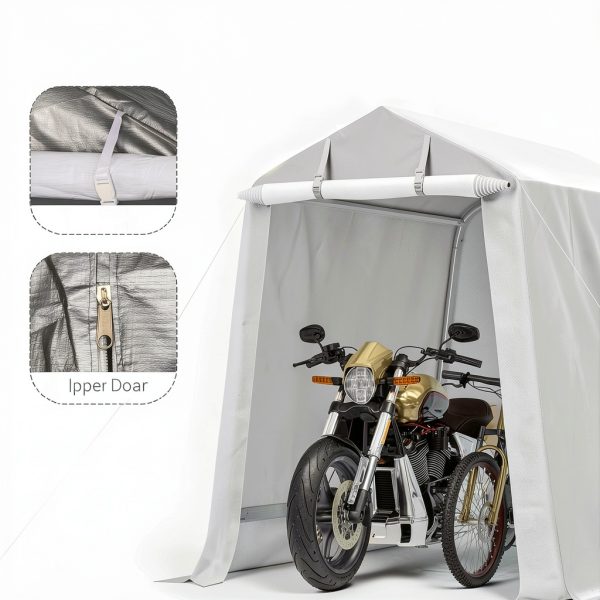 Shintenchi 6x6ft Outdoor Portable Storage Shelter Roll-up Zipper Door-3