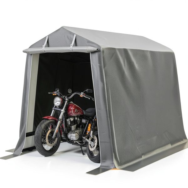 Shintenchi 6x6ft Outdoor Portable Storage Shelter Roll-up Zipper Door-1
