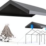 ADVANCE OUTDOOR Replacement Top Cover Tarp for 10x20 ft Carport Canopy with Ball Bungees, Sliver Gray, One Roof Only-0