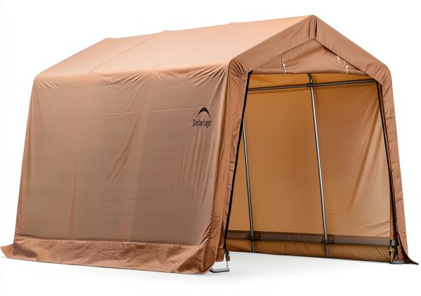ShelterLogic Peak Style Roof Instant Garage Carport Car Canopy with Steel Frame and Waterproof UV-Treated Cover-0