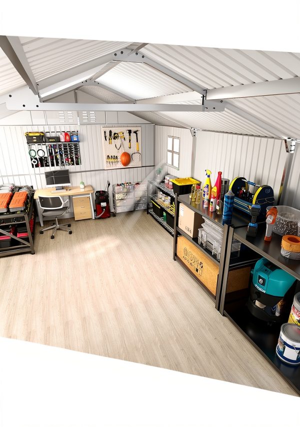 GarveeLife 12x20 FT Metal Carport, Enclosed Car Port with Reinforced Frame and Steel Roof for All-Weather Use, Metal Garage Shed for Full-Sized Pickup Trucks-1