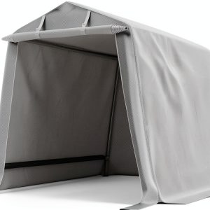 Shintenchi 6x6ft Outdoor Portable Storage Shelter Roll-up Zipper Door-0