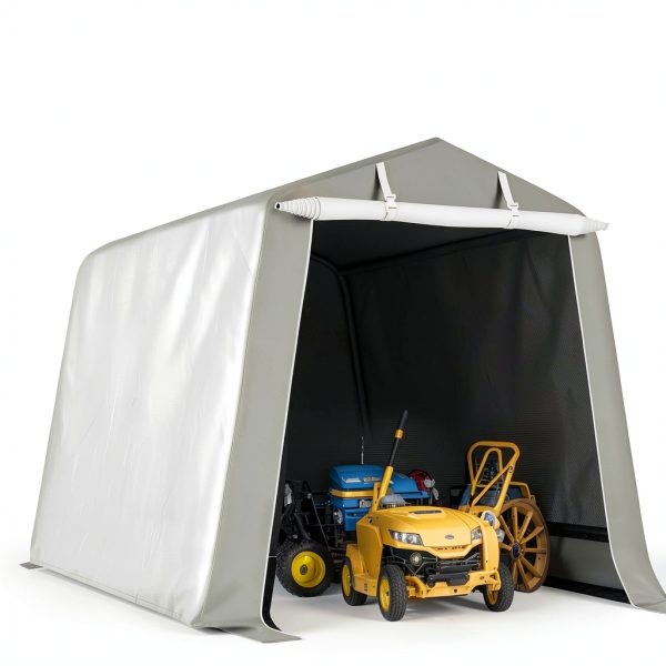 Shintenchi 6x6ft Outdoor Portable Storage Shelter Roll-up Zipper Door-6